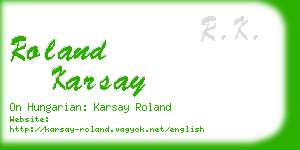 roland karsay business card